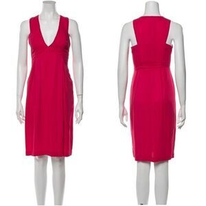 NEW Pinko V-Neck Rondella Knee-Length Dress,‎ Italian-made, Pink, Size M